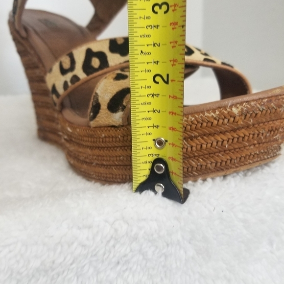 UGG Calf Hair Leopard/Cheetah Jazmine Sandal Wedge Espidrille Heels - Picture 11 of 11